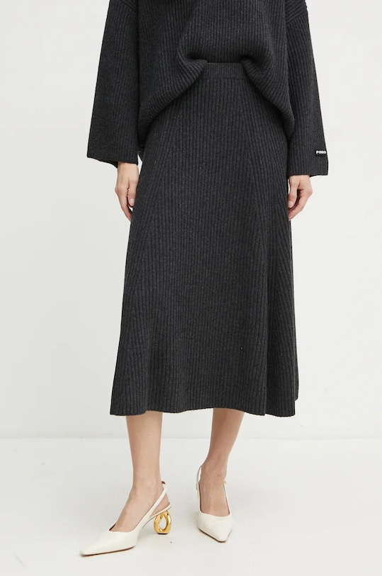 Pinko spódnica wełniana casual szary 104390.A27B