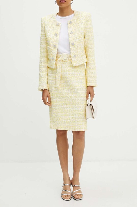 Rotate gonna Boucle Midi Skirt midi giallo 1127761895