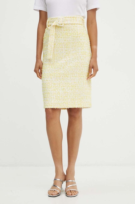 Rotate spódnica Boucle Midi Skirt 1127761895 żółty AW24