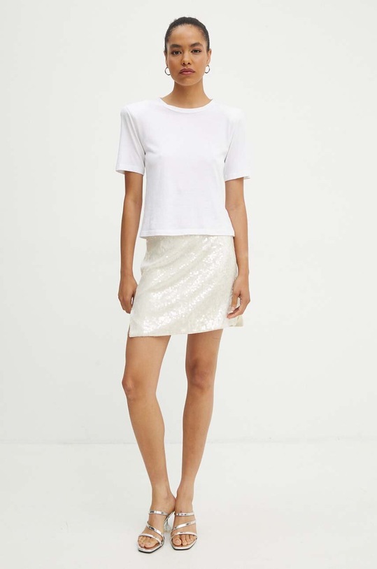 Rotate spódnica Sequins Mini Skirt 112870857 beżowy AW24