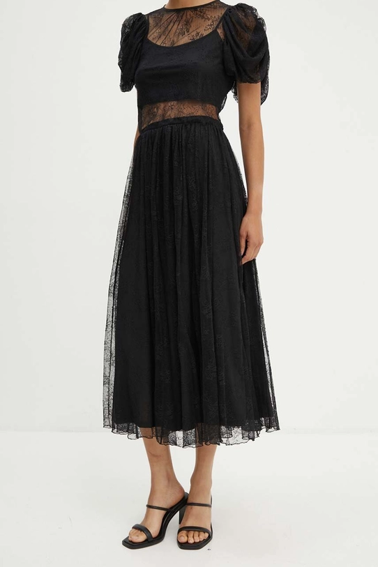 Rotate spódnica Lace Long Midi Skirt 112728100 czarny AW24