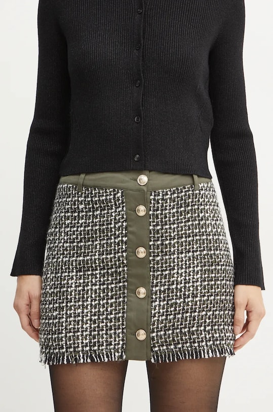 Liu Jo spódnica z domieszką wełny casual zielony WF4503.T1805