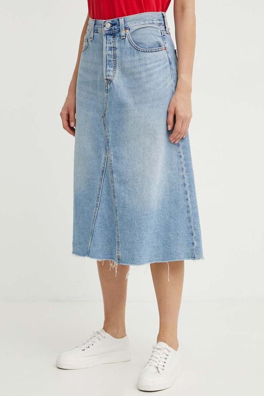 Rifľová sukňa Levi's rifľovina modrá A9316