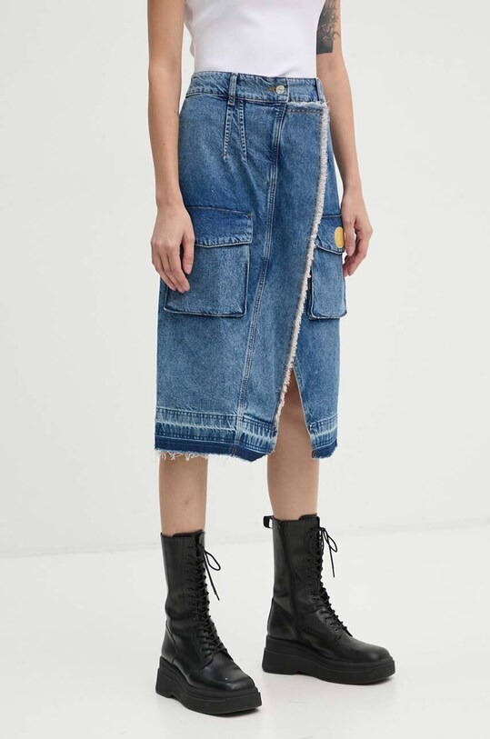 Moschino Jeans fustă din denim uni albastru 0101.8221