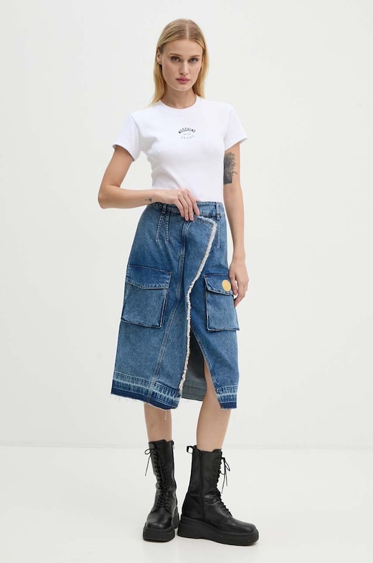 Moschino Jeans fustă din denim 0101.8221 albastru AW24
