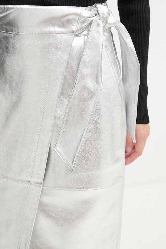 Kožna suknja BA&SH srebrna 1H24FAYE