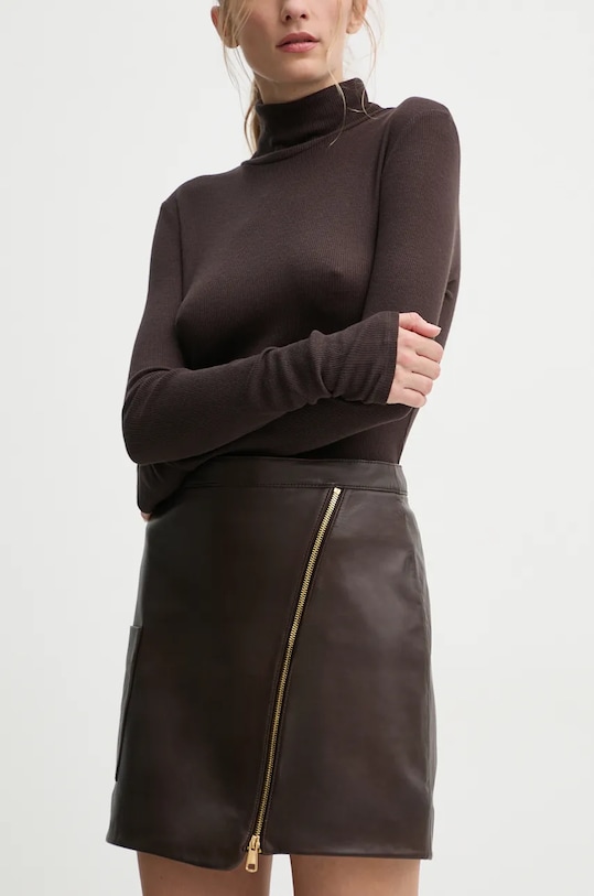 Шкіряна спідниця BA&SH mini коричневий 1H24MALA