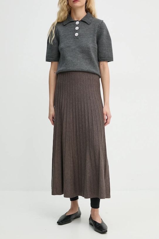 Vlněná sukně BA&SH mini hnědá 1H24JADA