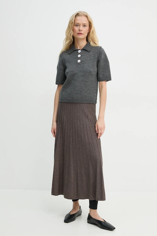 Vlněná sukně BA&SH 1H24JADA hnědá AW24