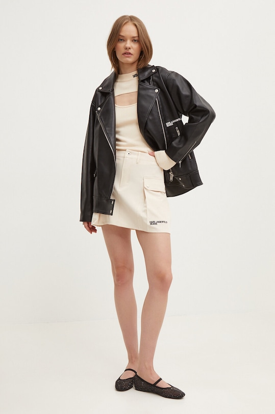 Sukňa Karl Lagerfeld Jeans 245J1203 béžová AW24