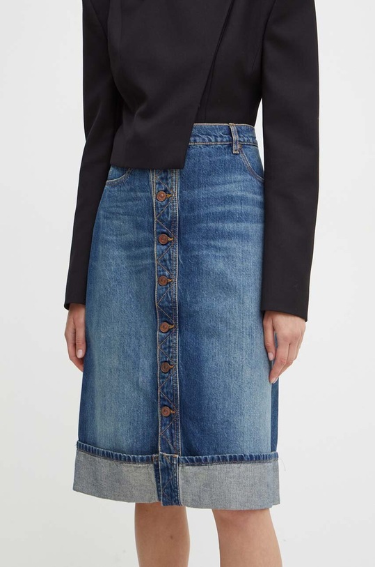 Victoria Beckham fustă din denim uni albastru 1324DSK005559A