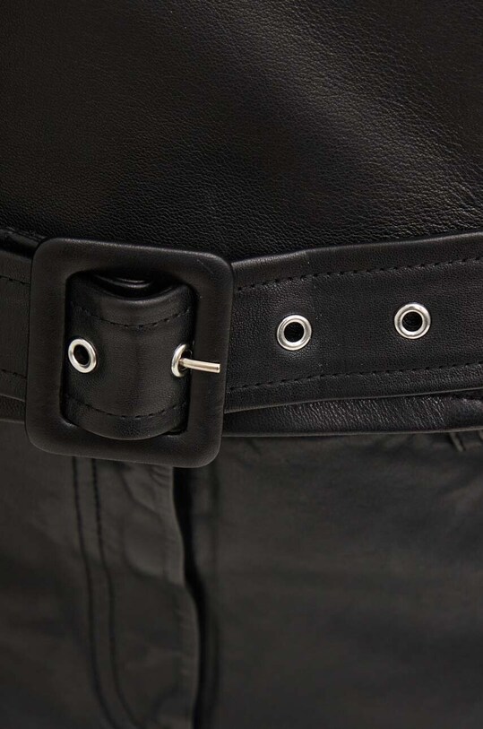 The Kooples bőr szoknya fekete FJUP29013K