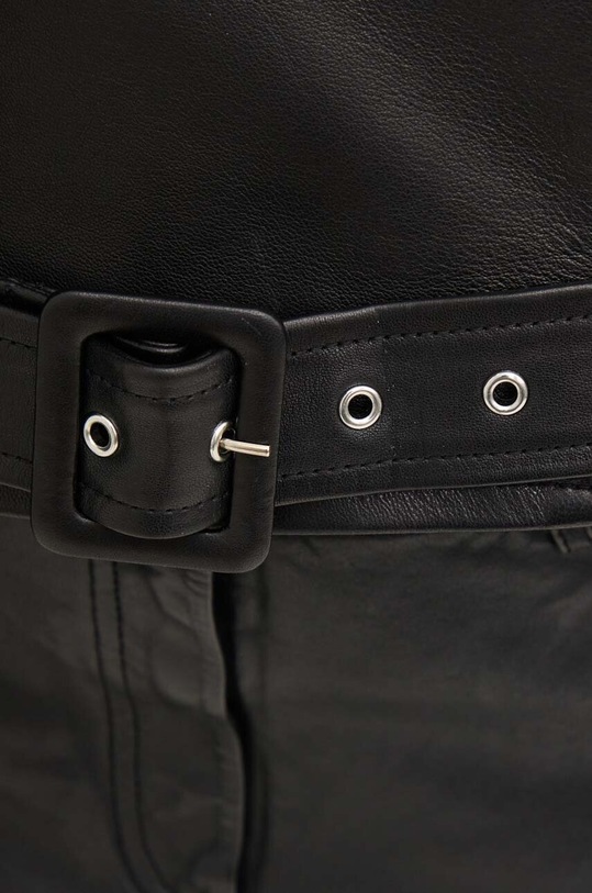 Kožená sukňa The Kooples čierna FJUP29013K