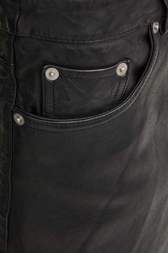 Kožená sukňa The Kooples FJUP29013K čierna