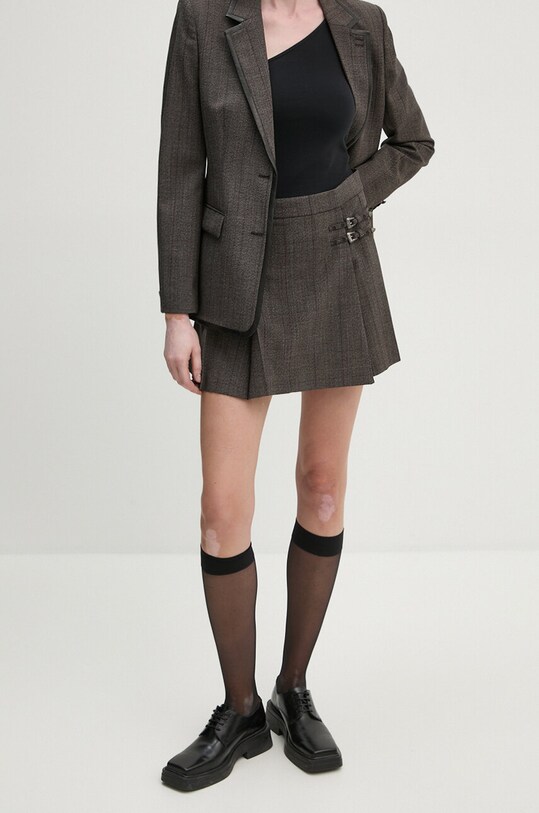 The Kooples fusta de lana carouri maro FJUP29026K