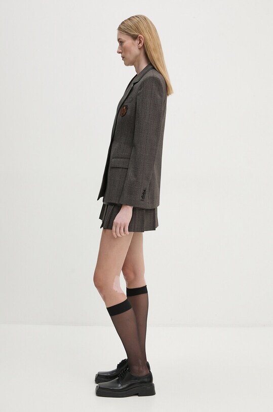 The Kooples fusta de lana FJUP29026K maro AW24