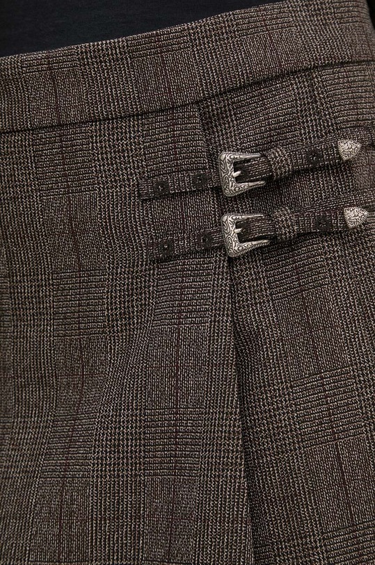 The Kooples spódnica wełniana brązowy FJUP29026K