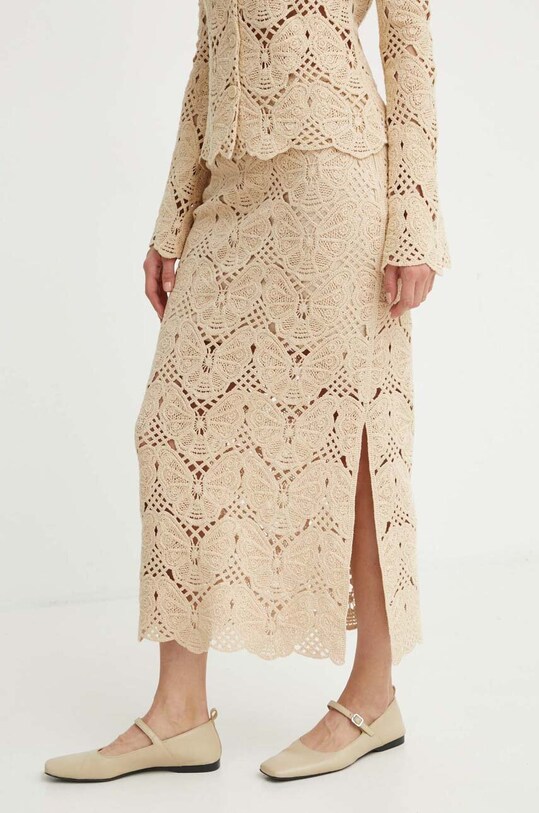 By Malene Birger spódnica bawełniana CANTALA bawełna beżowy Q72363002