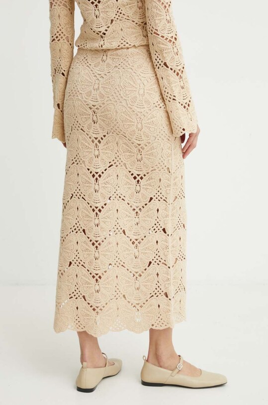 Odzież By Malene Birger spódnica bawełniana CANTALA Q72363002 beżowy