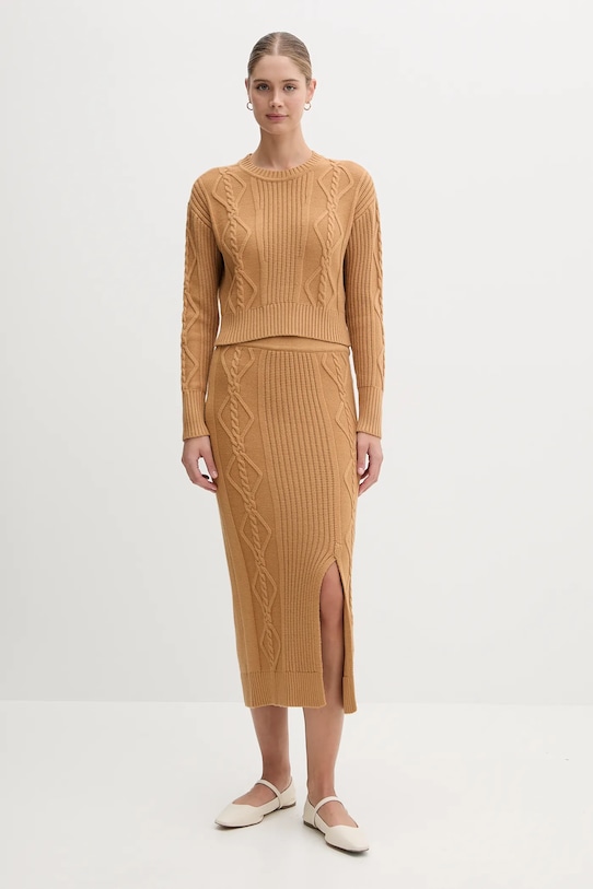 Φούστα Dkny DJ4R0377 καφέ AW24