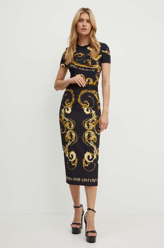 Versace Jeans Couture fusta 77HAE8P6.NS559 negru AW24