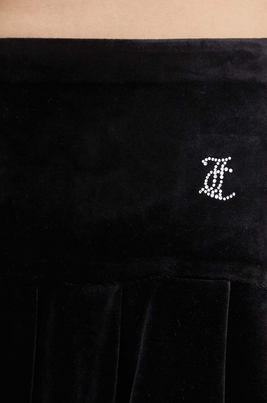 Juicy Couture bársony szoknya ALUNA PLEATED SKIRT fekete JCWGS24302.101