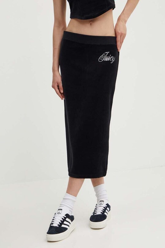 Велюровая юбка Juicy Couture CVC ROSE midi чёрный JCWGS24346.101