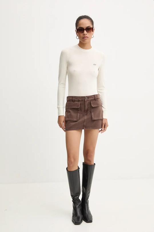 Τζιν φούστα Miss Sixty 6L3KJ4930000 καφέ AW24