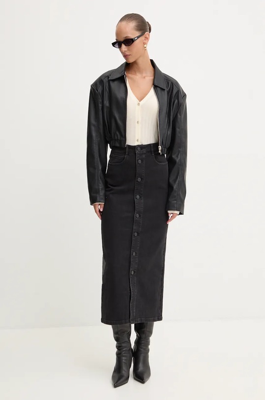 Rifľová sukňa Miss Sixty 6L3KJ5870000 čierna AW24