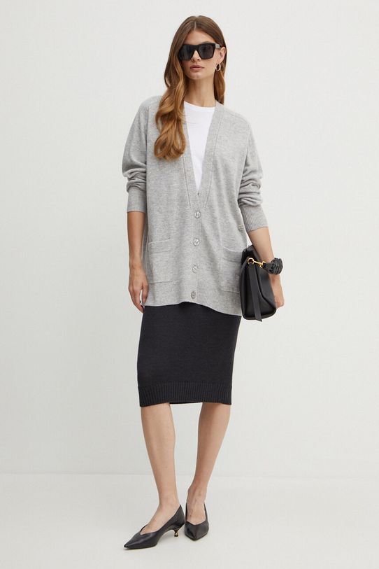 Odzież Max Mara Leisure spódnica wełniana 2426306018600 szary