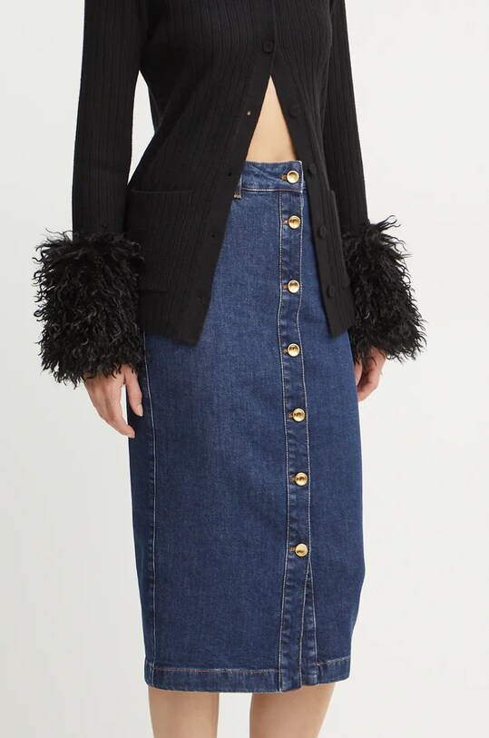 Luisa Spagnoli gonna di jeans FOLLETTO midi blu navy 541261
