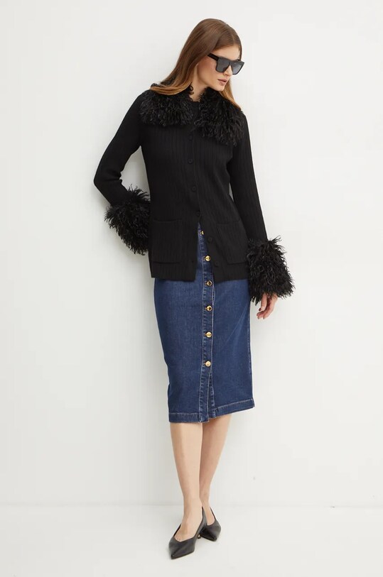 Luisa Spagnoli gonna di jeans FOLLETTO 541261 blu navy AW24