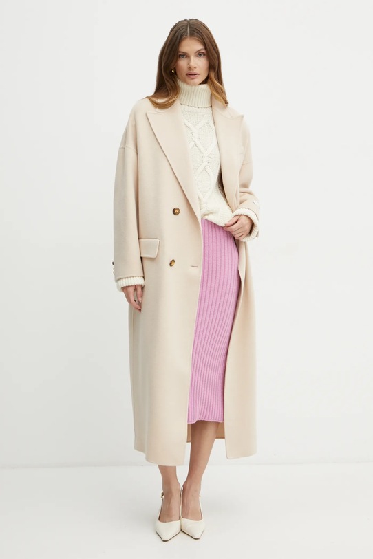 Odzież Luisa Spagnoli spódnica wełniana 58534 różowy