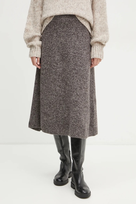 Weekend Max Mara spódnica wełniana casual brązowy 2425306012600