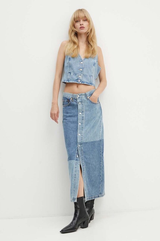 Levi's fusta jeans 000OF albastru AW24