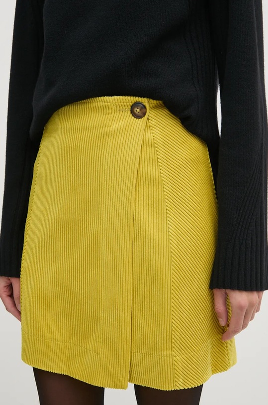 United Colors of Benetton spódnica sztruksowa z elastanem żółty 4Q5GD0048