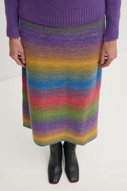 United Colors of Benetton fusta din amestec de lana violet 1050D001N