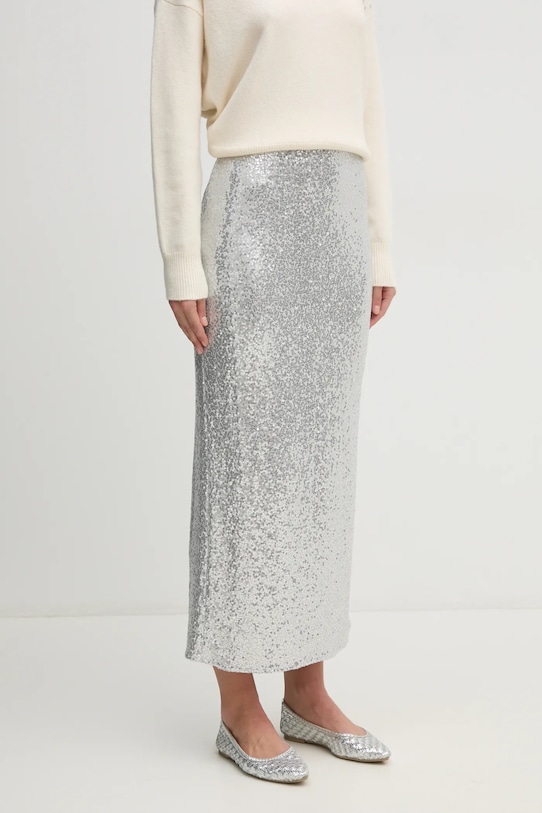 Спідниця United Colors of Benetton midi срібний 4RO6D0046