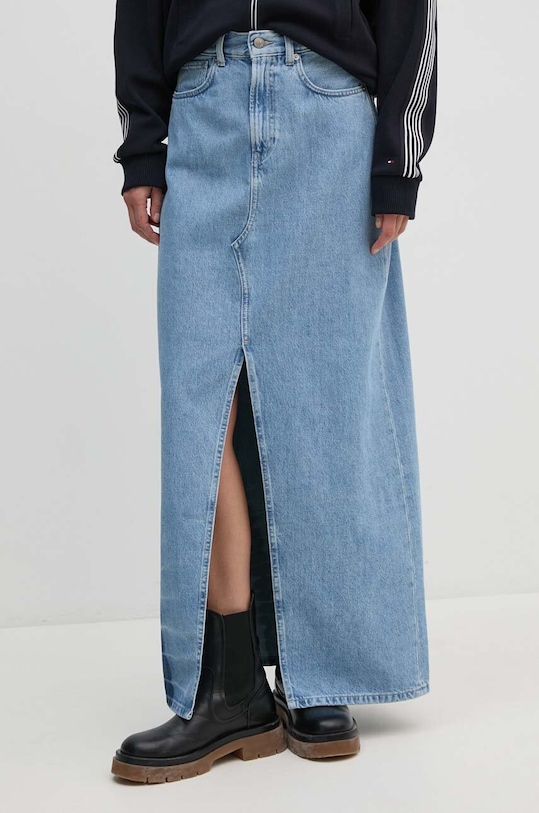 Pepe Jeans spódnica jeansowa MAXI SKIRT HW TIE DYE niebieski PL901133