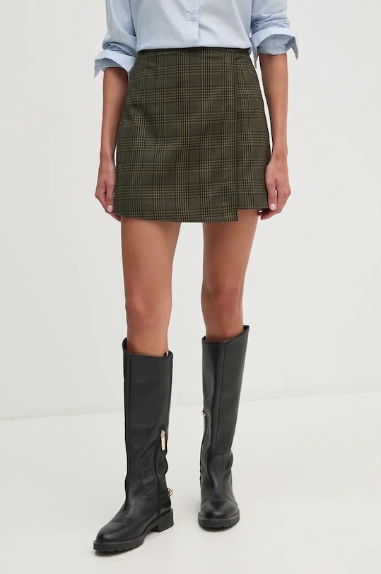 Pepe Jeans fusta din bumbac DOROTHY carouri verde PL901150