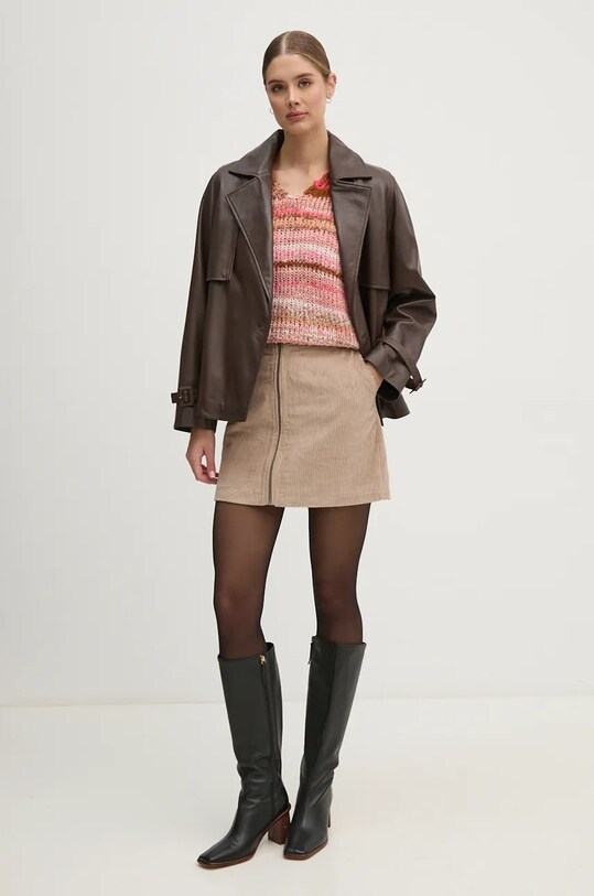 Вельветова спідниця Pepe Jeans CASSIE PL901154 бежевий AW24