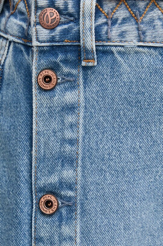 Odzież Pepe Jeans spódnica jeansowa MIDI SKIRT UHW EMBRO PL901166 niebieski