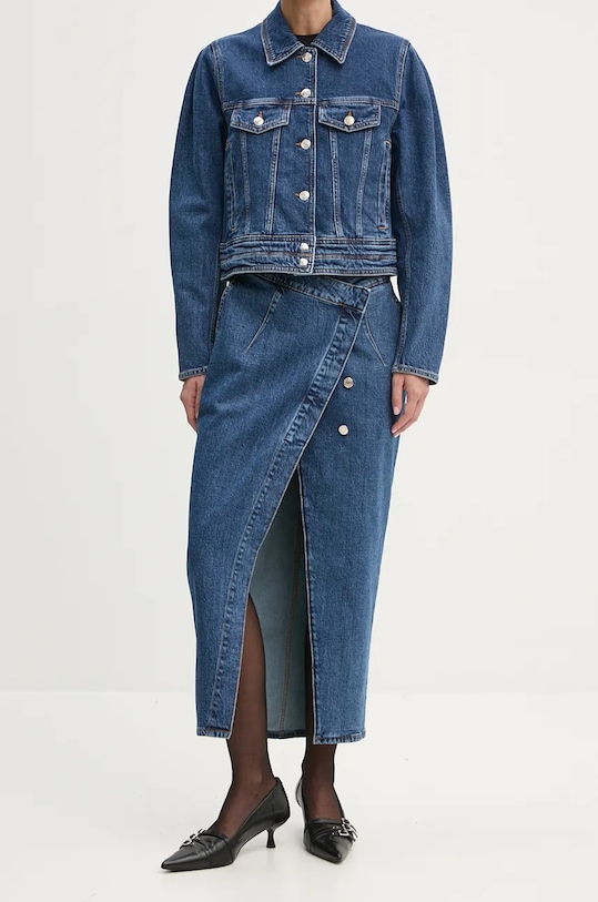 IRO spódnica jeansowa z elastanem granatowy WP31DAYO