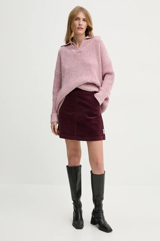 Marc O'Polo spódnica sztruksowa DENIM 5000005188 bordowy AW24