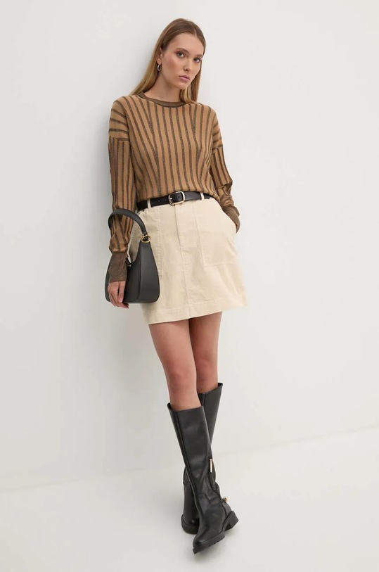 Manšestrová sukně Barbour LSK0105 béžová AW24