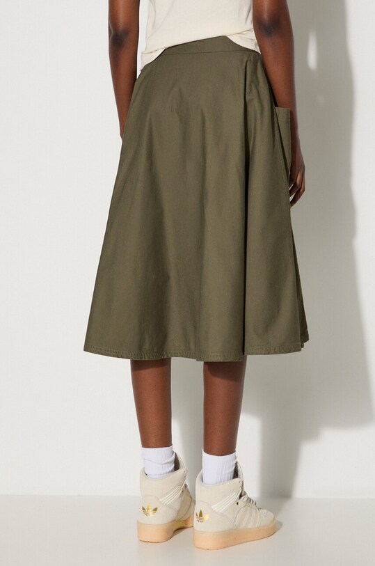 Ρούχα Βαμβακερή φούστα Vans Premium Classics LX A-Line Ruched Skirt VN000GZ5KCZ1 πράσινο