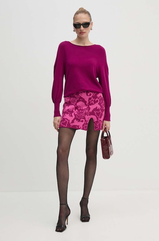 Twinset spódnica z domieszką wełny 242TP3402 różowy AW24