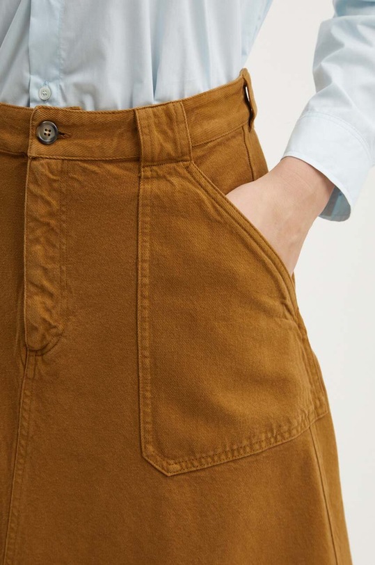 Bombažno krilo A.P.C. jupe laurie rjava COGZV.F06410