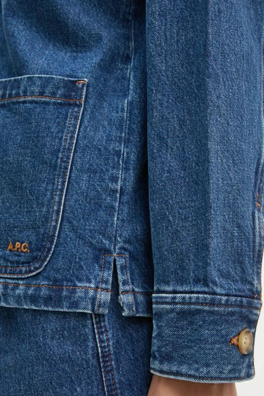 A.P.C. geacă din denim veste silvana logo COHTD.F02821