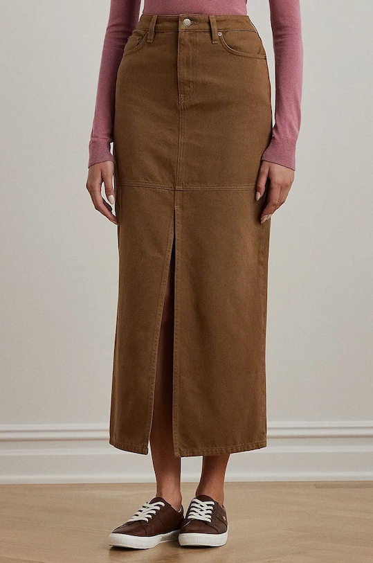 Lauren Ralph Lauren fusta din bumbac 200956569 bej AW24